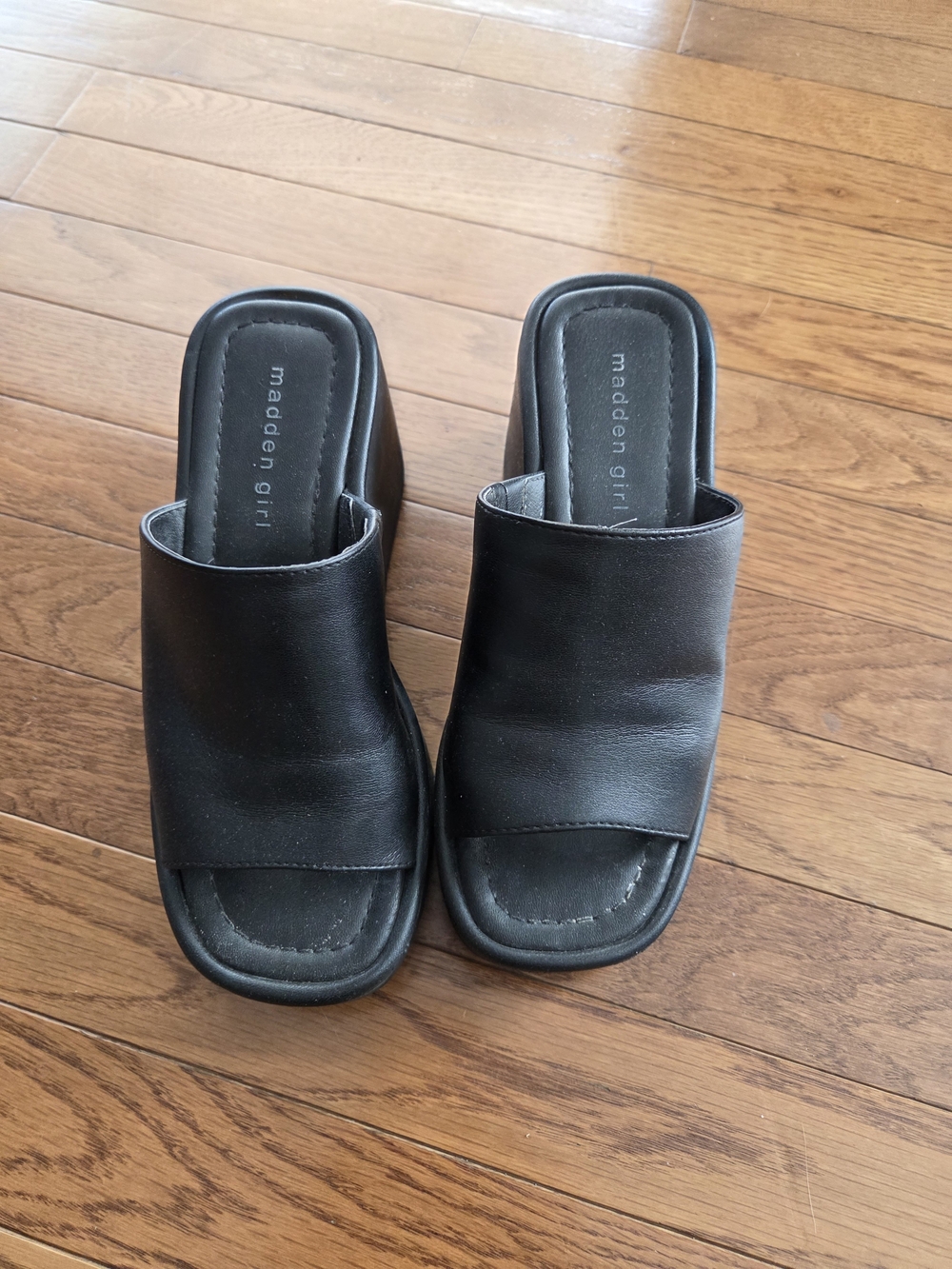 Madden Girl Black Slide Sandals